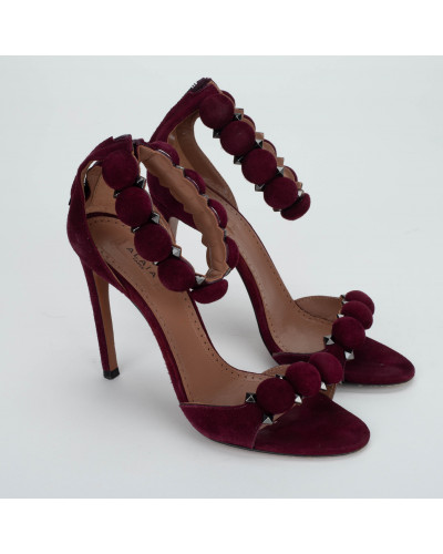 Alaïa Szpilki bordowe zamszowe