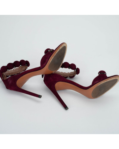 Alaïa Szpilki bordowe zamszowe