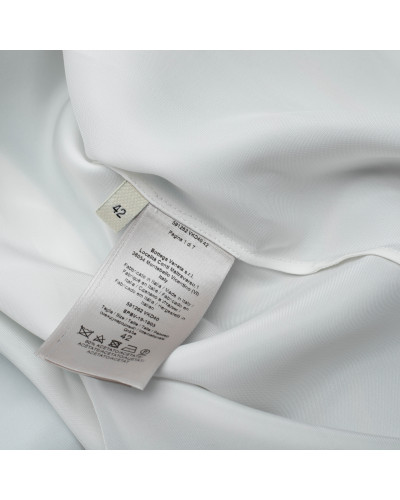 Bottega Veneta biała satynowa sukienka