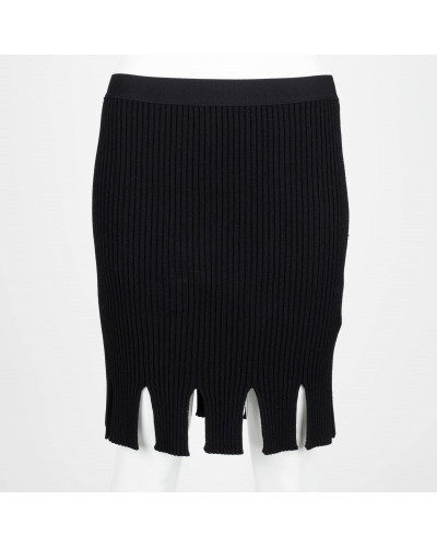 Bottega Veneta czarna spódnica frędzle