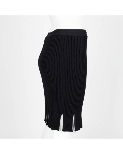 Bottega Veneta czarna spódnica frędzle