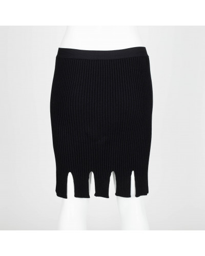 Bottega Veneta czarna spódnica frędzle