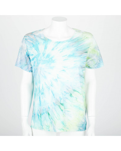 Saint Laurent  t-shirt tie dye niebiesko zielony