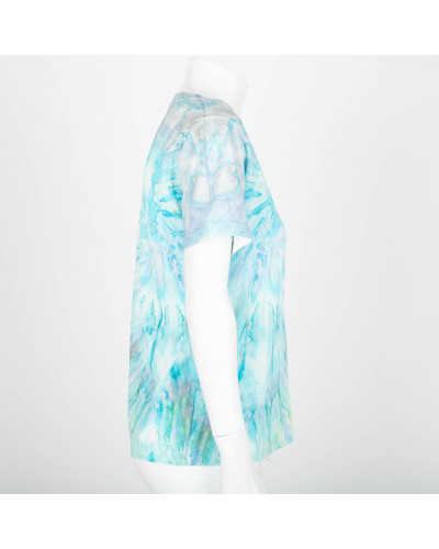 Saint Laurent  t-shirt tie dye niebiesko zielony