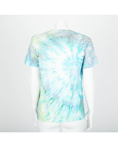 Saint Laurent  t-shirt tie dye niebiesko zielony