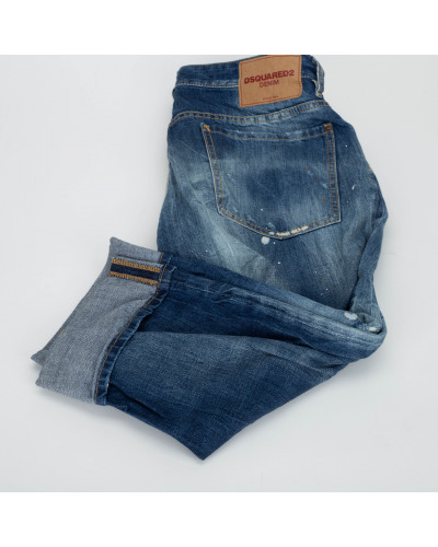 Dsquared2 Ubranie Jeansowe spodnie z przetarciami 3/4