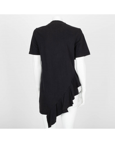 Off-White Ubranie Czarny t-shirt z logo  i falbana