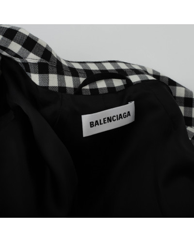 Balenciaga Marynarka czarno-białą kratę