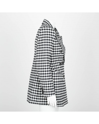 Balenciaga Marynarka czarno-białą kratę