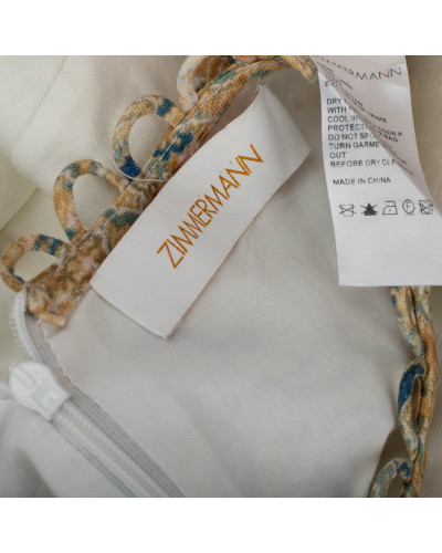 Zimmermann Sukienka długa kremowa we wzór