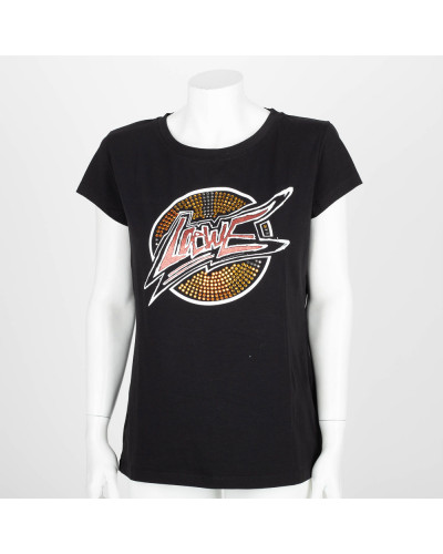 Loewe T-shirt czarny ze zdobieniem