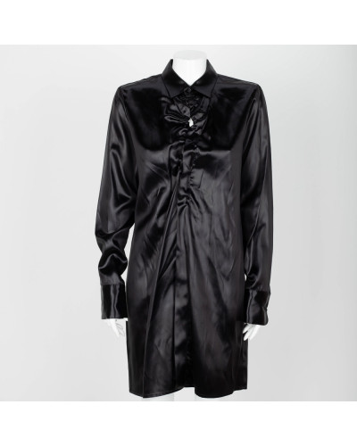 Bottega Veneta Czarna satynowa sukienka