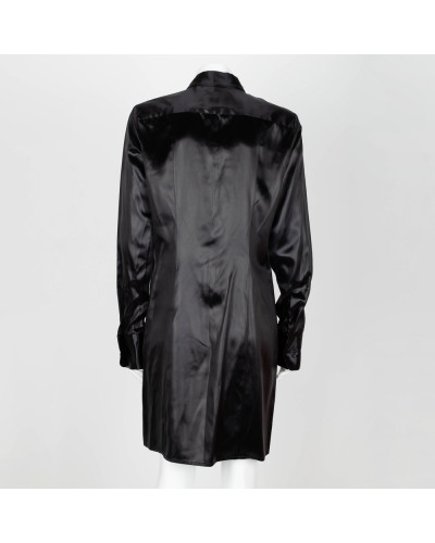 Bottega Veneta Czarna satynowa sukienka
