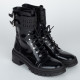 Alaïa czarne lakierowane botki