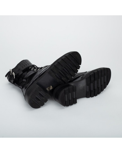 Alaïa czarne lakierowane botki
