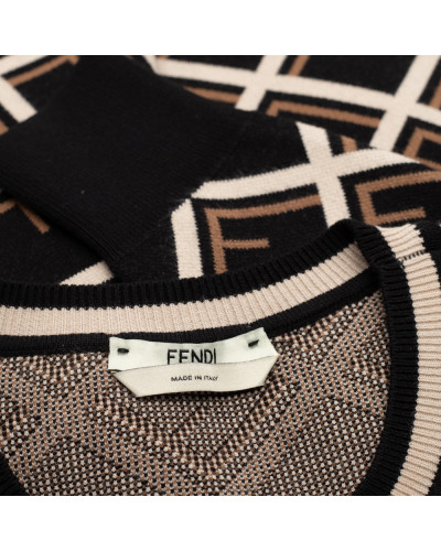 Fendi sukienka czarna w logo