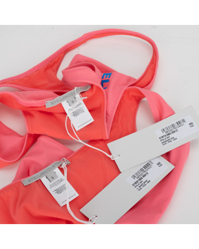 Stella McCartney różowy w niebieskie logo