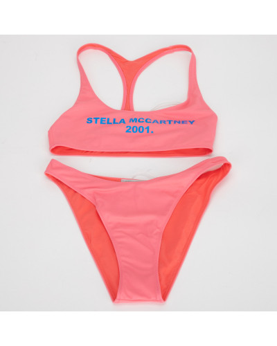 Stella McCartney różowy w niebieskie logo