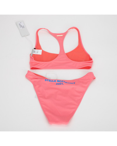 Stella McCartney różowy w niebieskie logo