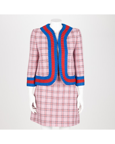Gucci różowy komplet w pepitkę