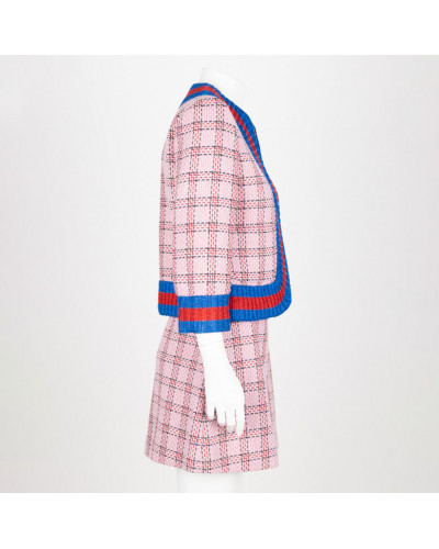 Gucci różowy komplet w pepitkę