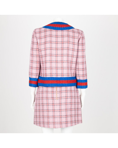 Gucci różowy komplet w pepitkę