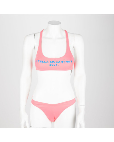 Stella McCartney różowy w niebieskie logo