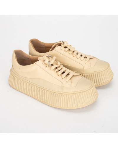 Jil Sander Buty bezowe na platformie