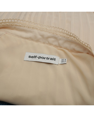 Self-Portrait Ubranie Kremowa plisowana bluzka