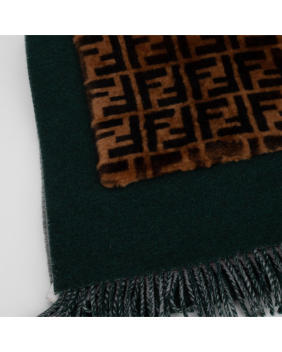 Fendi Szalik zielony z logo