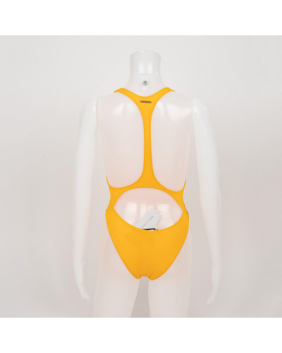 Stella McCartney jednoczęściowy żółty kostium logo