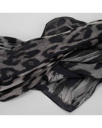 Roberto Cavalli czarno-biała chusta pantera