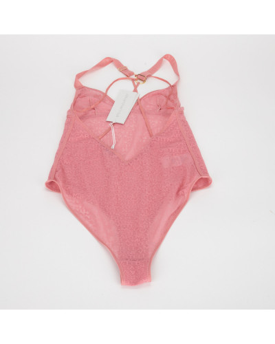 Stella McCartney różowe koronkowe body