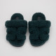 Hermes Buty zielone futrzane