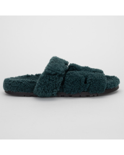 Hermes Buty zielone futrzane