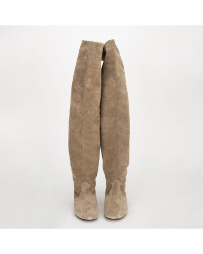 Isabel Marant Kozaki zamszowe khaki