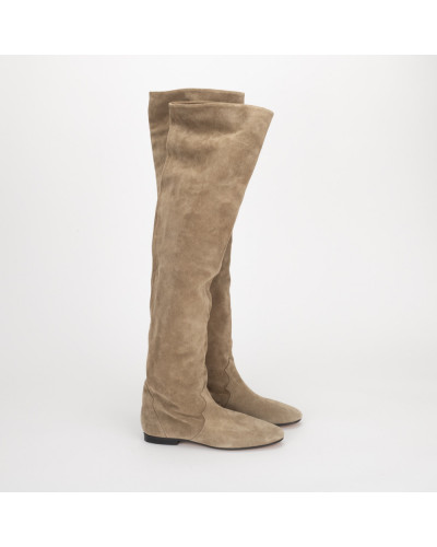 Isabel Marant Kozaki zamszowe khaki