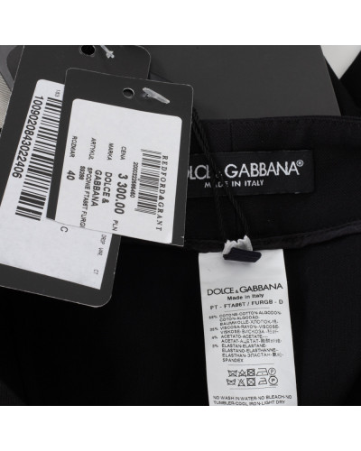 Dolce & Gabbana Spodnie czarne z zebrami