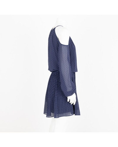 Michael Kors Sukienka granatowa w grochy