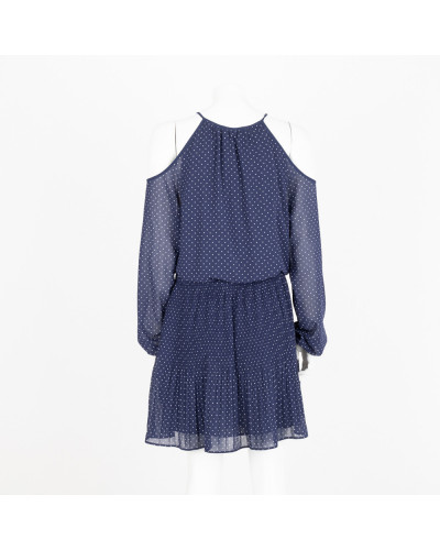 Michael Kors Sukienka granatowa w grochy