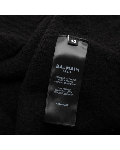 Balmain Sweter czrany z guzikami