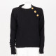 Balmain Sweter czrany z guzikami