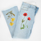 Stella McCartney spodnie jeansowe z kwiatami