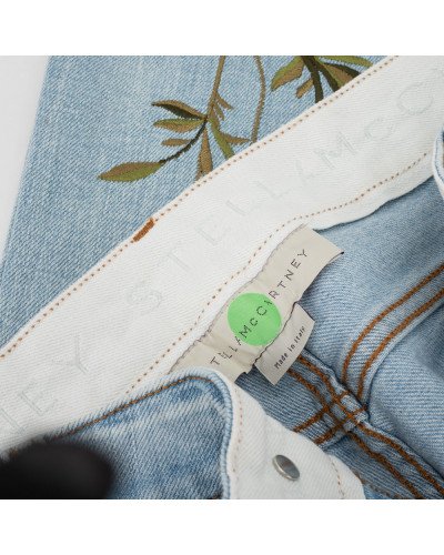 Stella McCartney spodnie jeansowe z kwiatami
