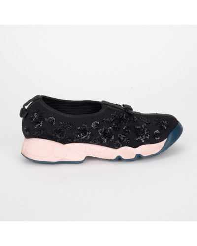 Dior Buty czarne sneakersy ze zdobieniami
