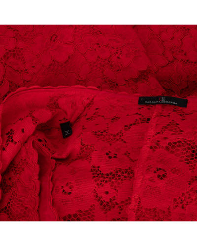 Carolina Herrera Sukienka czerwona koronkowa
