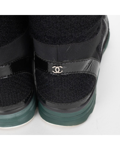 Chanel długie czarne trampki