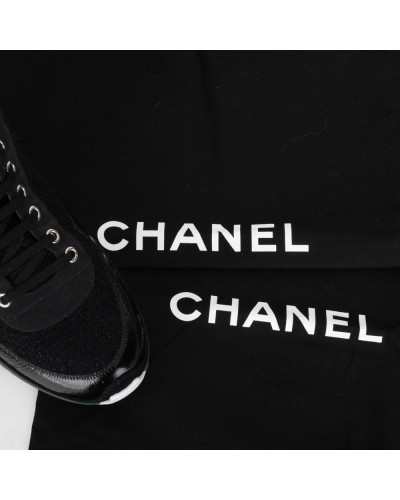 Chanel długie czarne trampki