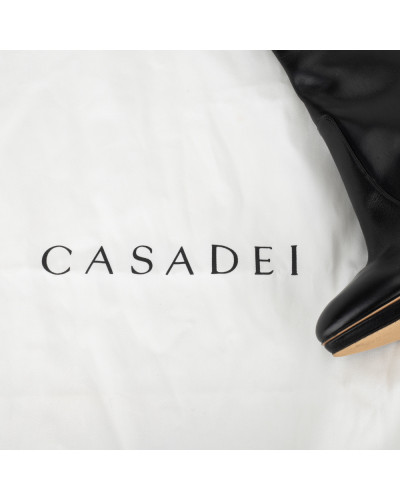 Casadei czarne skorzane kozaki