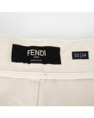Fendi Jeansy KREMOWE MĘSKIE